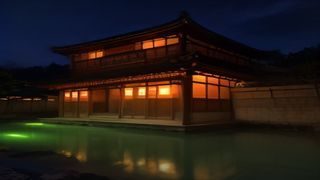 蘑菇视频影视区·都市情感剧封面，现代城市夜景背景，主角剪影